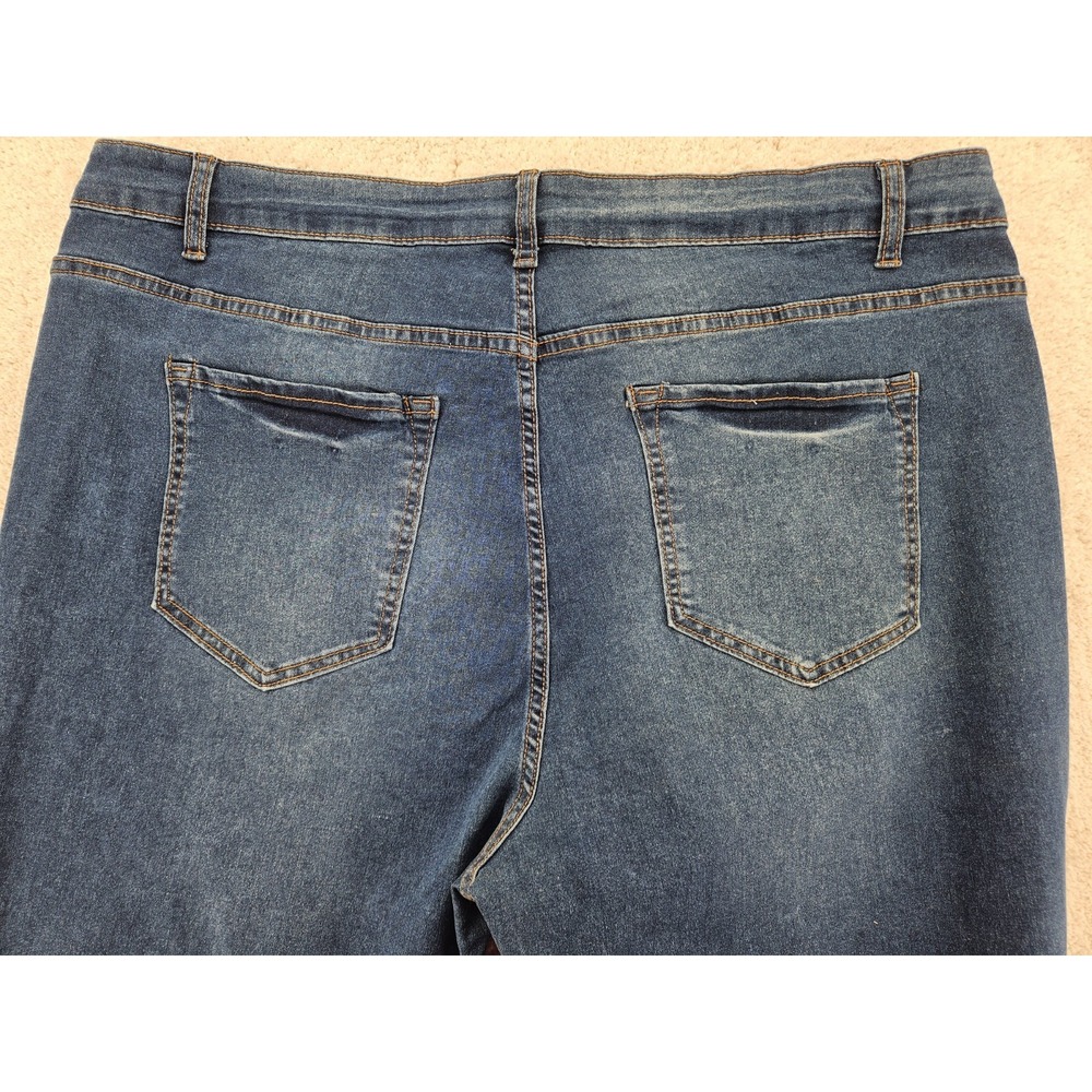 Unbranded Women's High Rise Whiskered Straight Leg Jeans Plus Size 40x27 - Picture 9 of 9